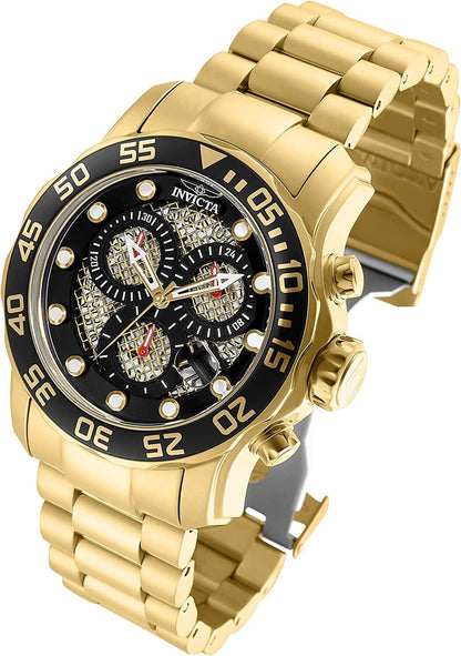 Men'S 19837 Pro Diver Analog Display Swiss Quartz Gold Watch