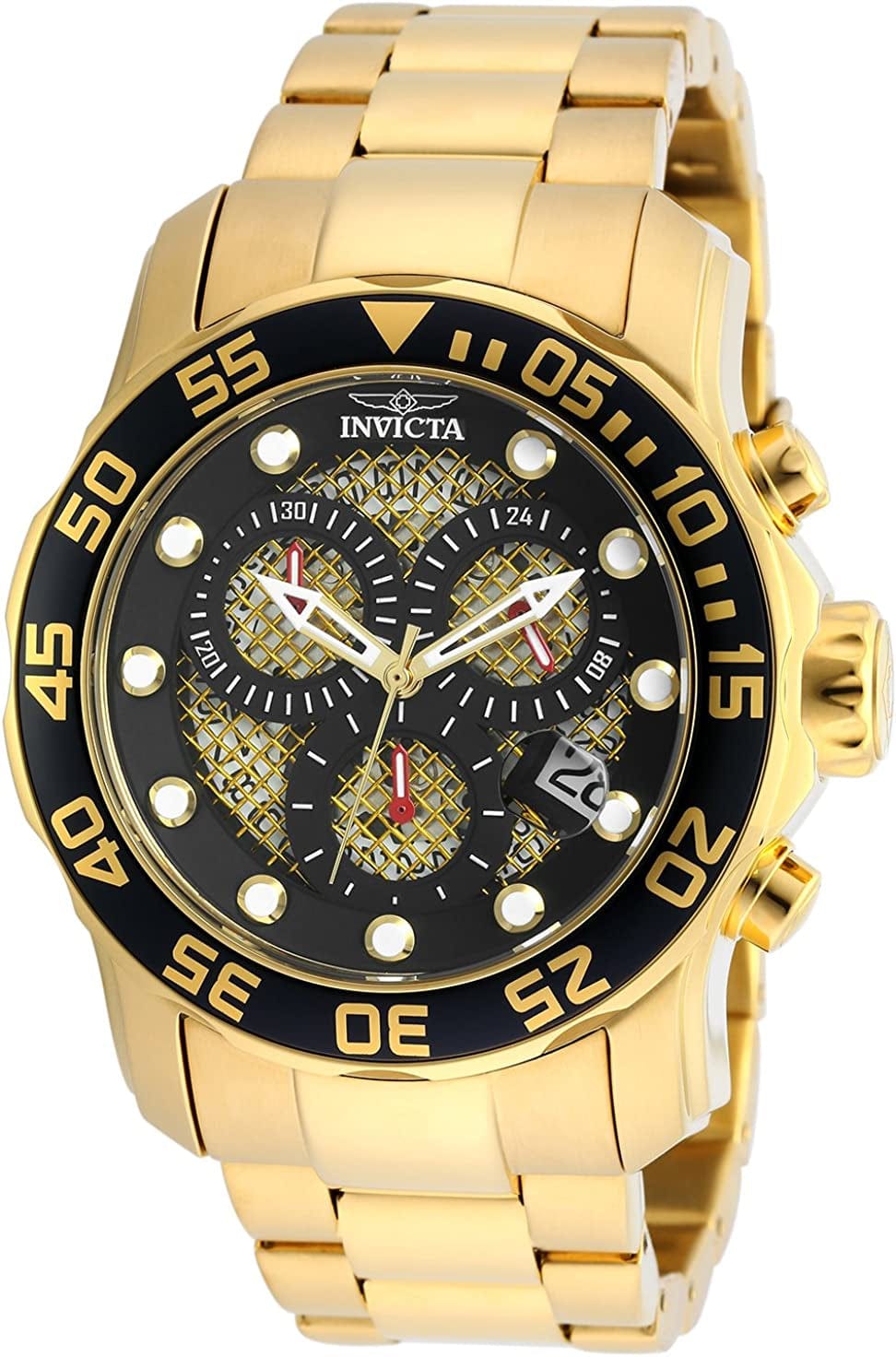 Men'S 19837 Pro Diver Analog Display Swiss Quartz Gold Watch