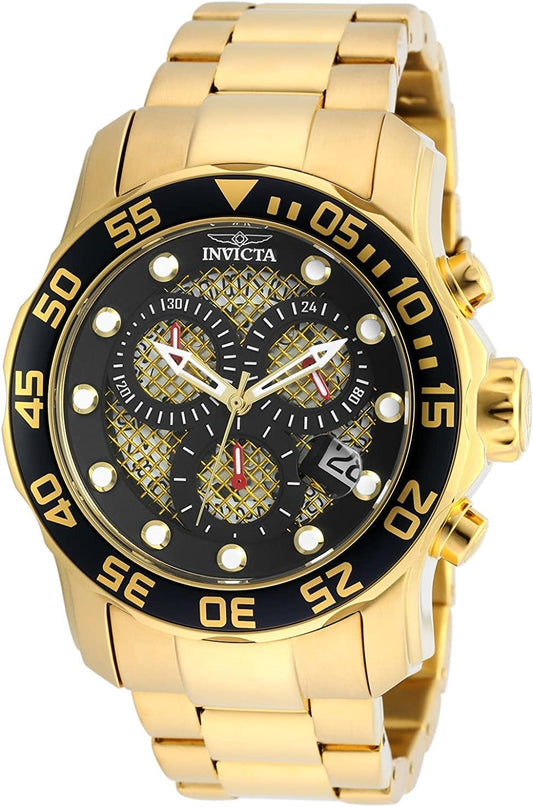 Men'S 19837 Pro Diver Analog Display Swiss Quartz Gold Watch