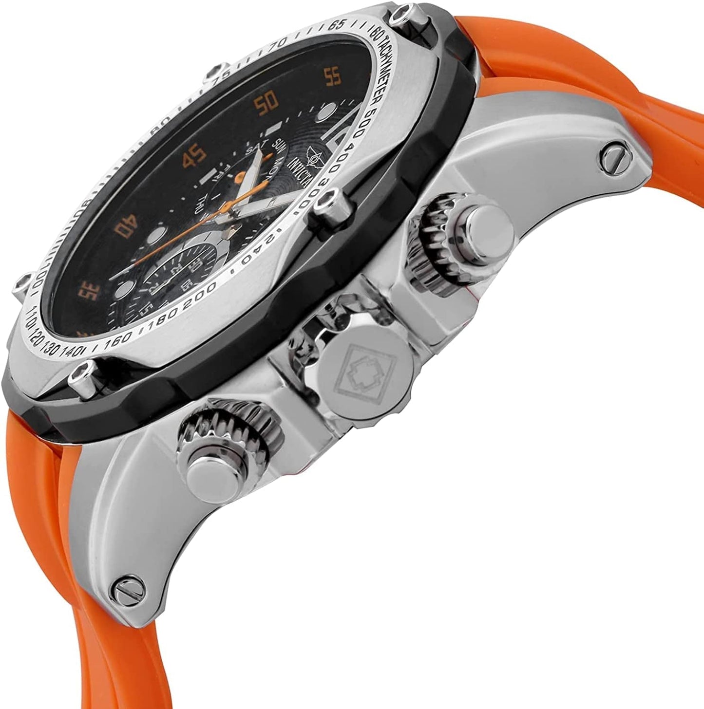 Men'S 20072 Speedway Analog Display Swiss Quartz Orange Watch