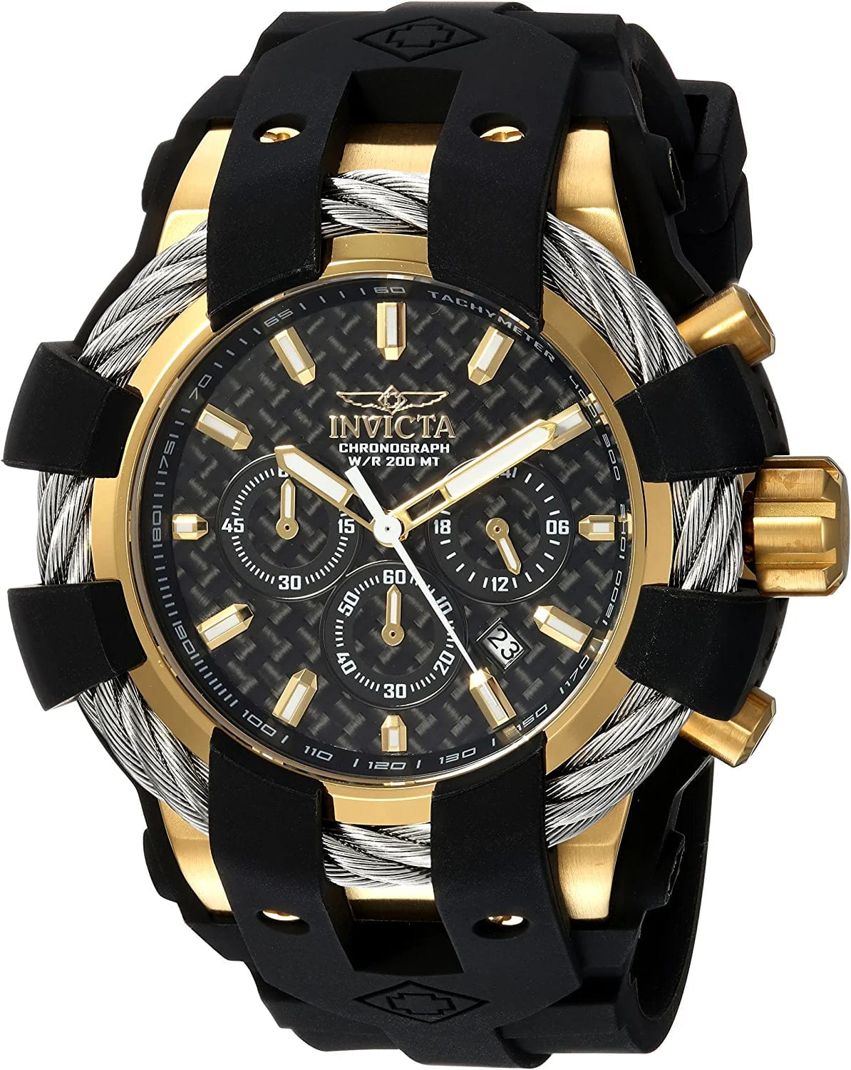 Men'S 23860 Bolt Analog Display Quartz Black Watch