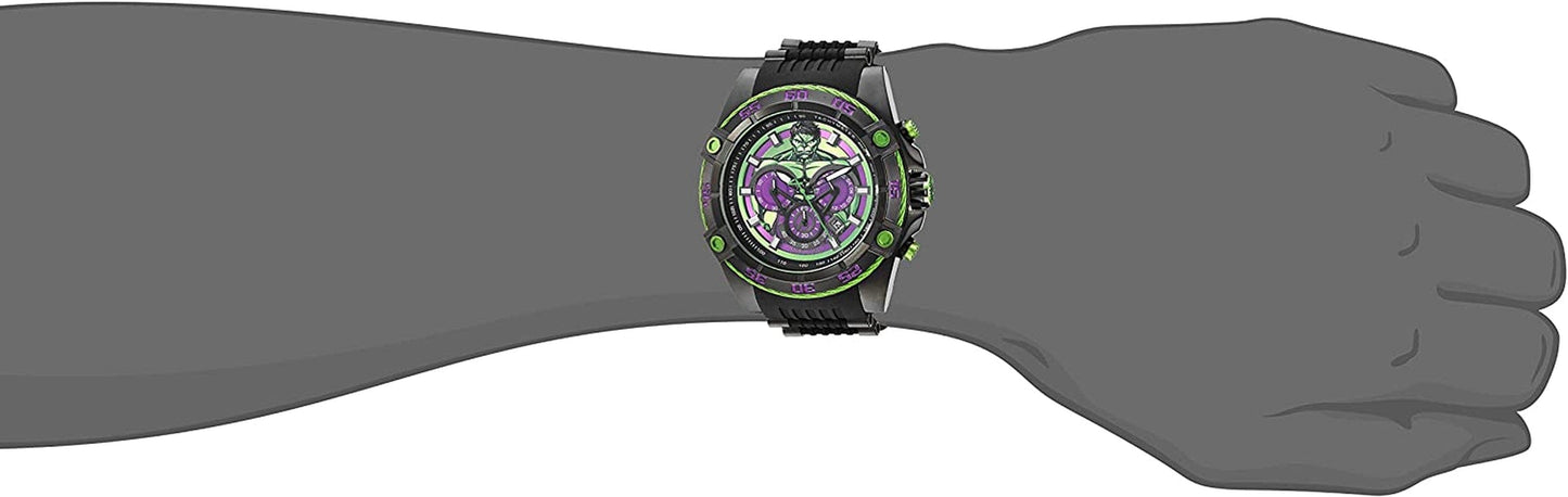 Men'S 26808 Marvel Analog Display Quartz Black Watch