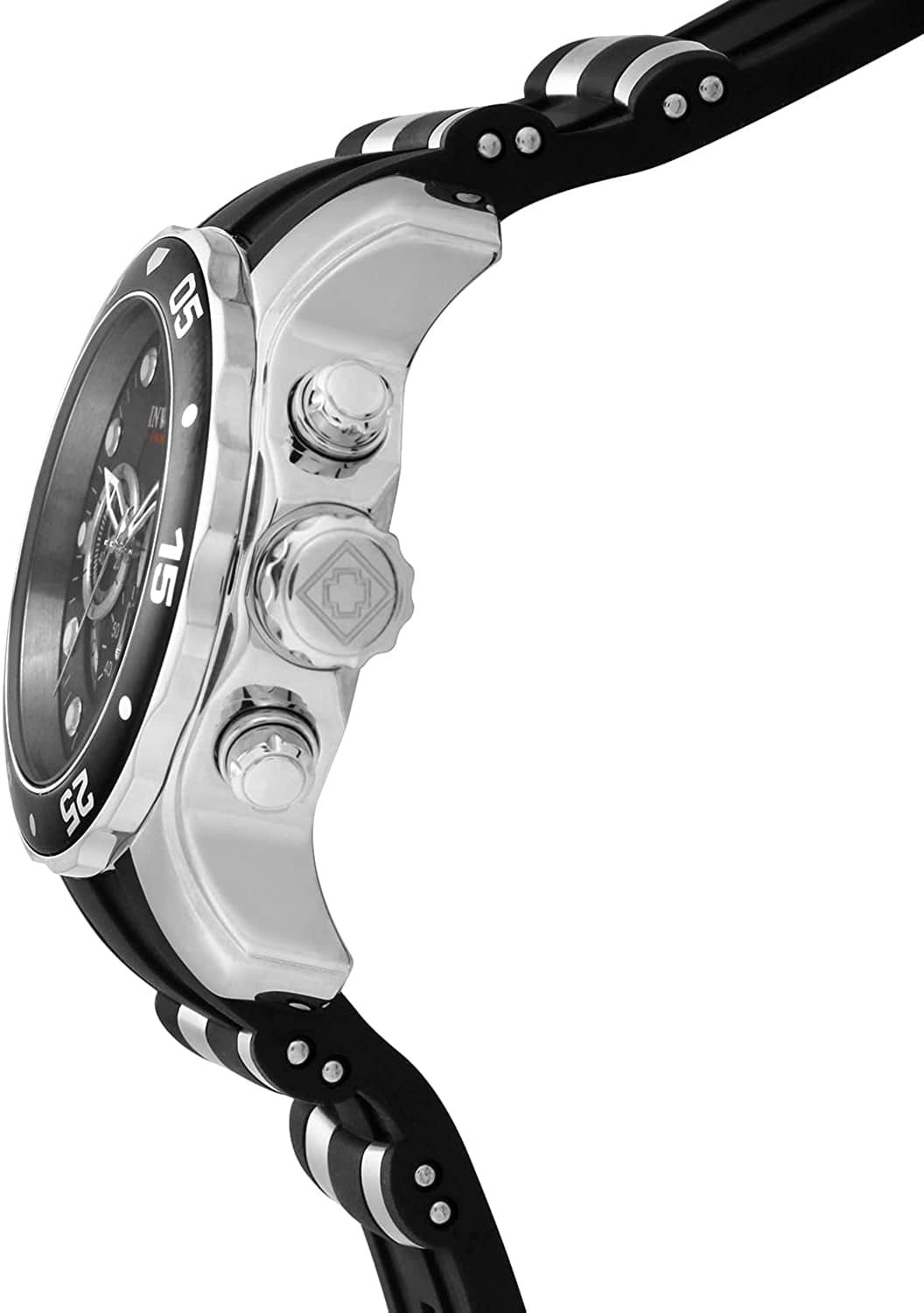 Men'S 6977 Pro Diver Collection Stainless Steel Watch, Blue Dial Black Polyurethane Watch