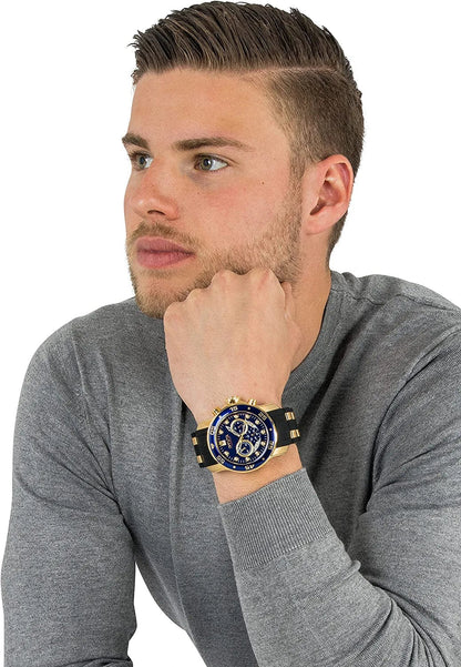 Men'S 6983 Pro Diver Collection Chronograph Blue Dial Black Polyurethane Watch