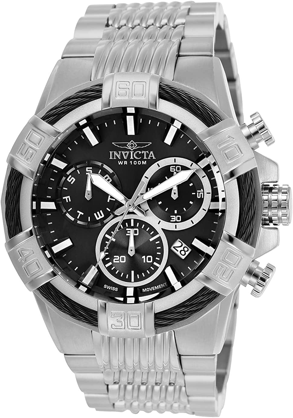 Men'S Bolt Quartz Watch with Two-Tone-Stainless-Steel Strap, 16 25862