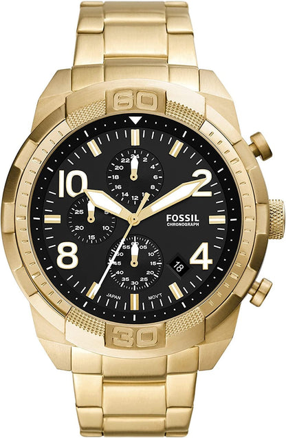 Men'S Bronson Stainless Steel Quartz Dress Chronograph Watch Gold/Black