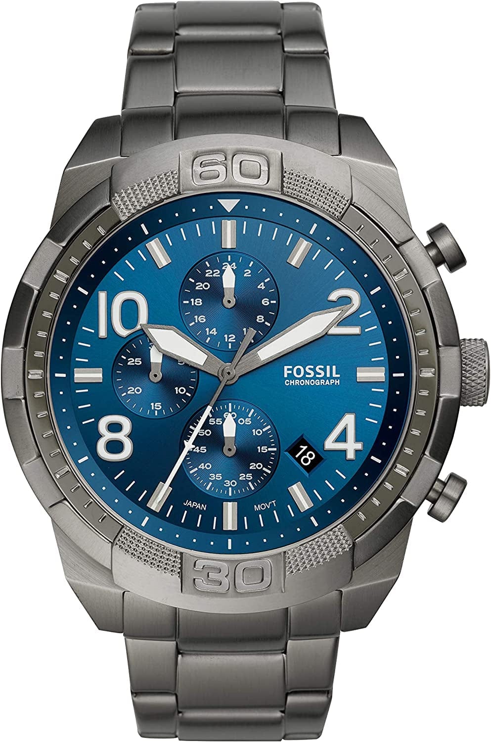 Men'S Bronson Stainless Steel Quartz Dress Chronograph Watch Smoke