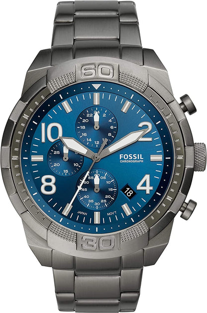 Men'S Bronson Stainless Steel Quartz Dress Chronograph Watch Smoke