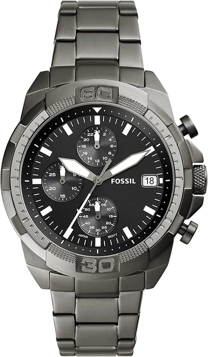 Men'S Bronson Stainless Steel Quartz Dress Chronograph Watch Smoke, Smoke
