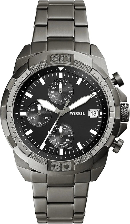 Men'S Bronson Stainless Steel Quartz Dress Chronograph Watch Smoke, Smoke