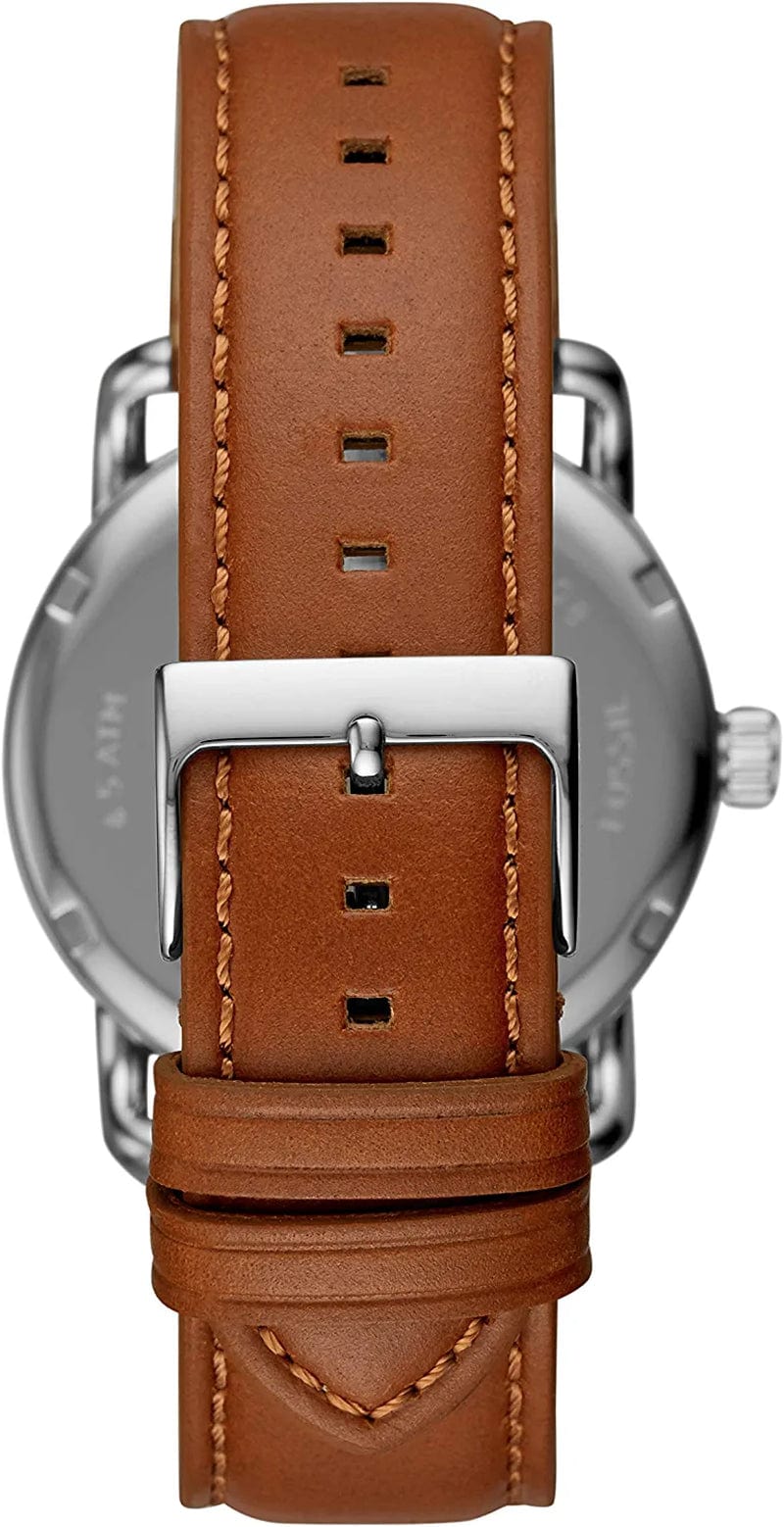 Men'S Copeland Stainless Steel and Leather Casual Quartz Watch