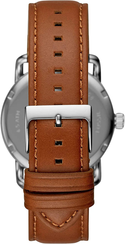 Men'S Copeland Stainless Steel and Leather Casual Quartz Watch
