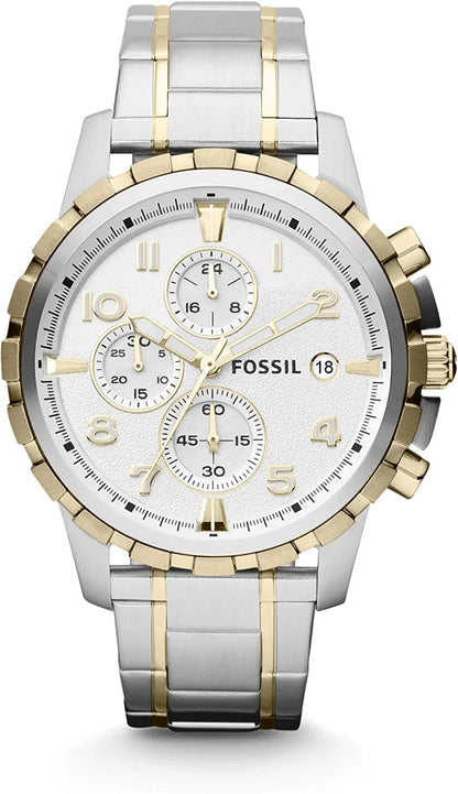 Men'S Dean Stainless Steel Quartz Dress Chronograph Watch 2T Silver/Gold