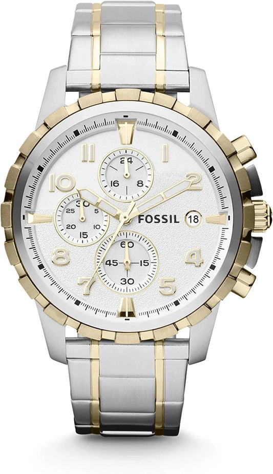 Men'S Dean Stainless Steel Quartz Dress Chronograph Watch 2T Silver/Gold
