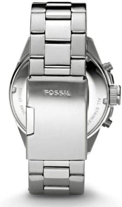 Men'S Decker Quartz Stainless Steel Chronograph Watch Silver