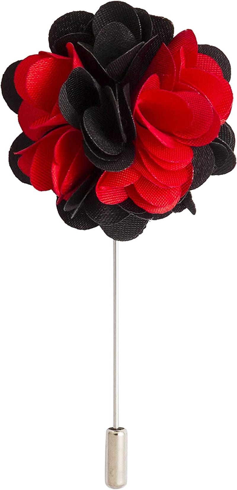 Men'S Flower Bunch Lapel Pin/Brooch for Suit (Red & Black)