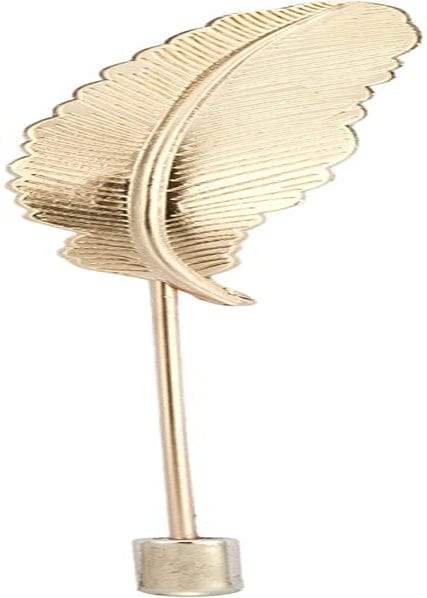 Men'S Formal Gold Feather Office Lapel Pin Brooch Badges Golden