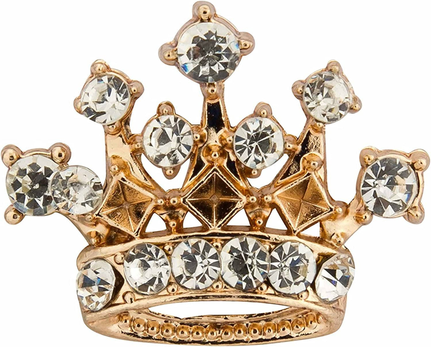 Men'S Golden Crown with Swarovski Detailing Lapel Pin / Brooch Golden