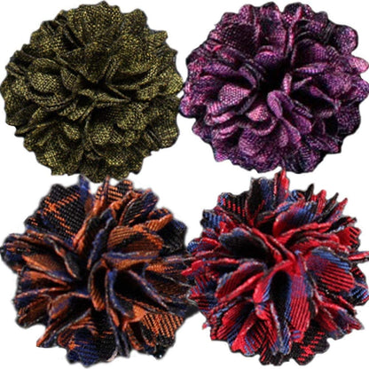 Men'S Handmade Flowers Lapel Pin Flower Boutonniere Set Handmade for Suits Gift C