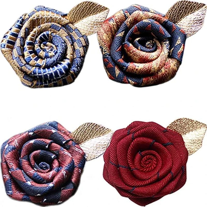 Men'S Handmade Flowers Lapel Pin Flower Boutonniere Set Handmade for Suits Gift G