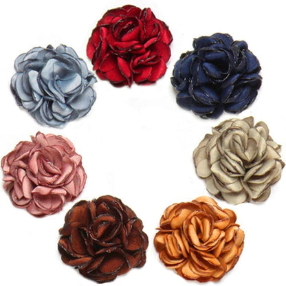 Men'S Handmade Flowers Lapel Pin Flower Boutonniere Set Handmade for Suits Gift H