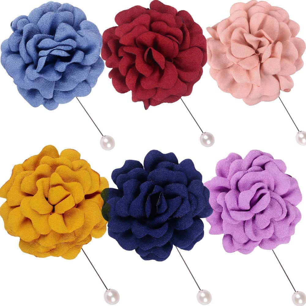 Men'S Handmade Flowers Lapel Pin Flower Boutonniere Set Handmade for Suits Gift O