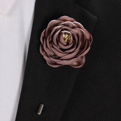 Men'S Handmade Flowers Lapel Pin Flower Boutonniere Set Handmade for Suits Gift