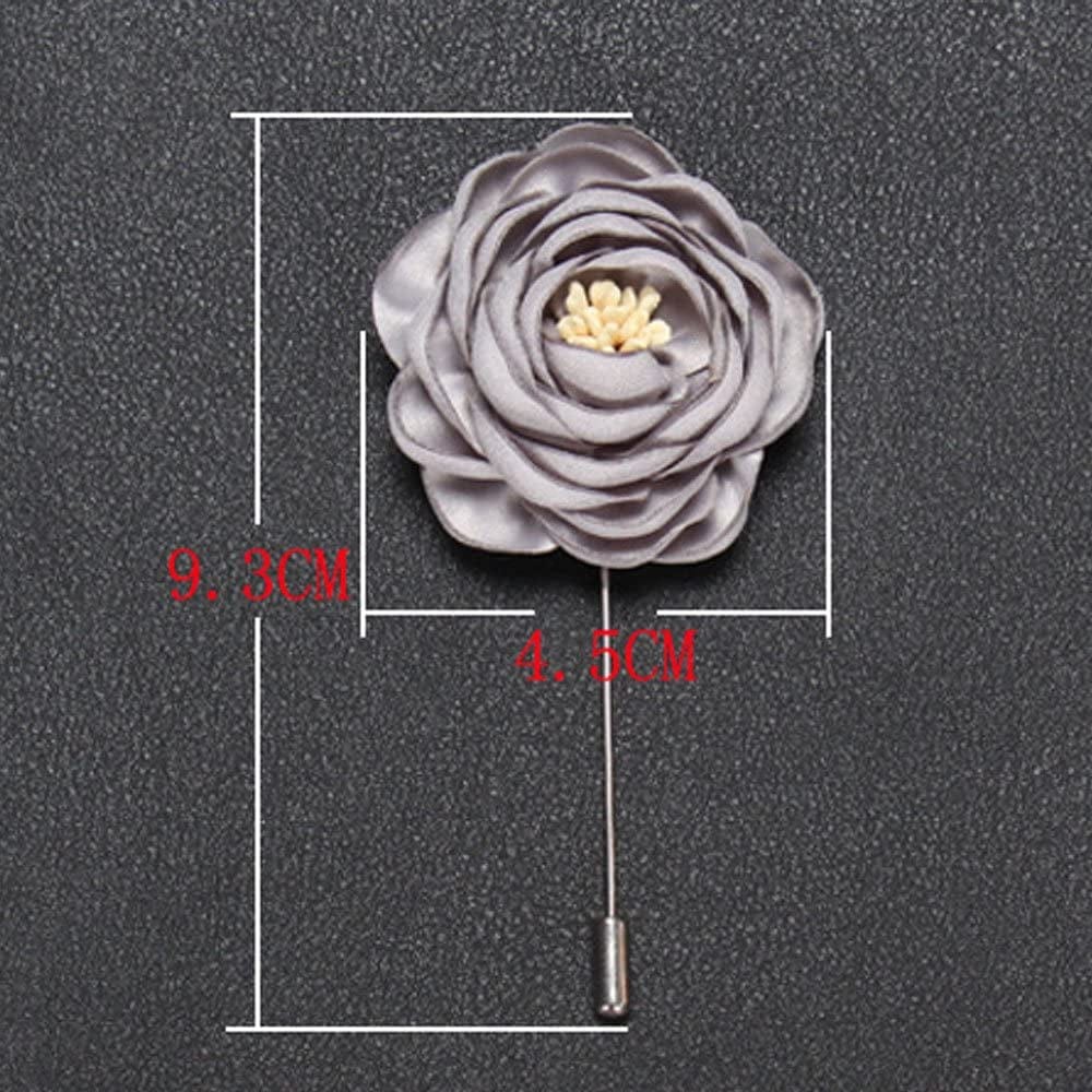 Men'S Handmade Flowers Lapel Pin Flower Boutonniere Set Handmade for Suits Gift