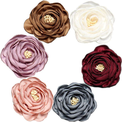 Men'S Handmade Flowers Lapel Pin Flower Boutonniere Set Handmade for Suits Gift B