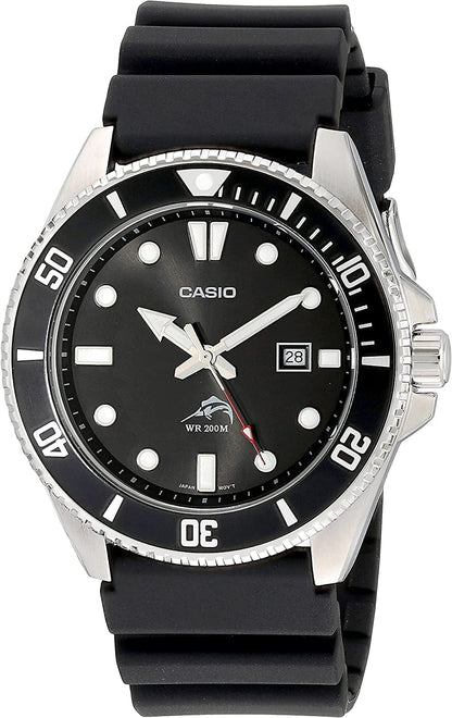 Men'S MDV106-1AV 200 M WR Black Dive Watch (MDV106-1A) Black/Silver