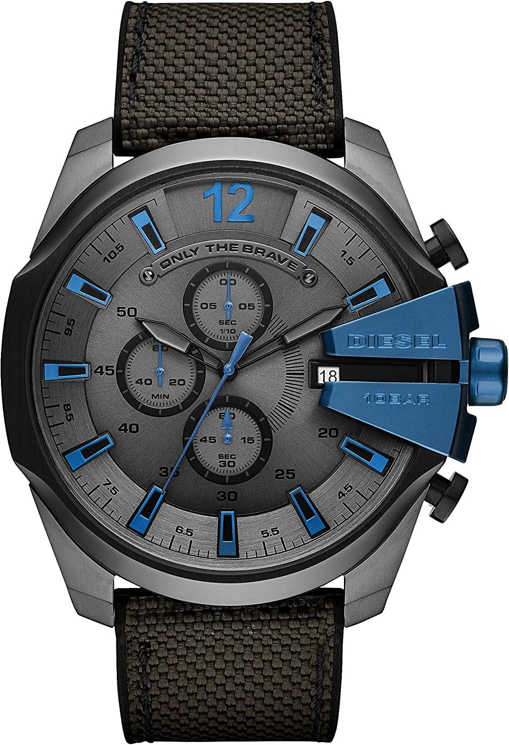 Men'S Mega Chief Stainless Steel Chronograph Quartz Watch Gunmetal