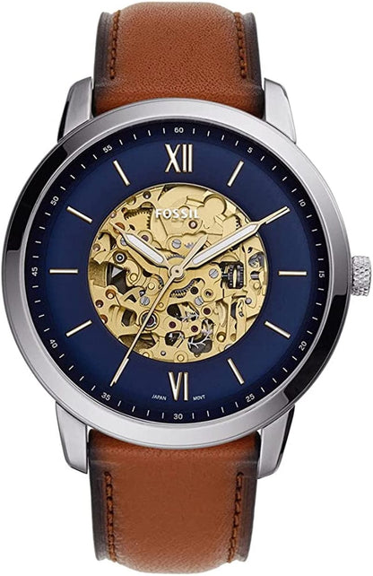 Men'S Neutra Stainless Steel Mechanical Automatic Watch Silver/Blue, Brown