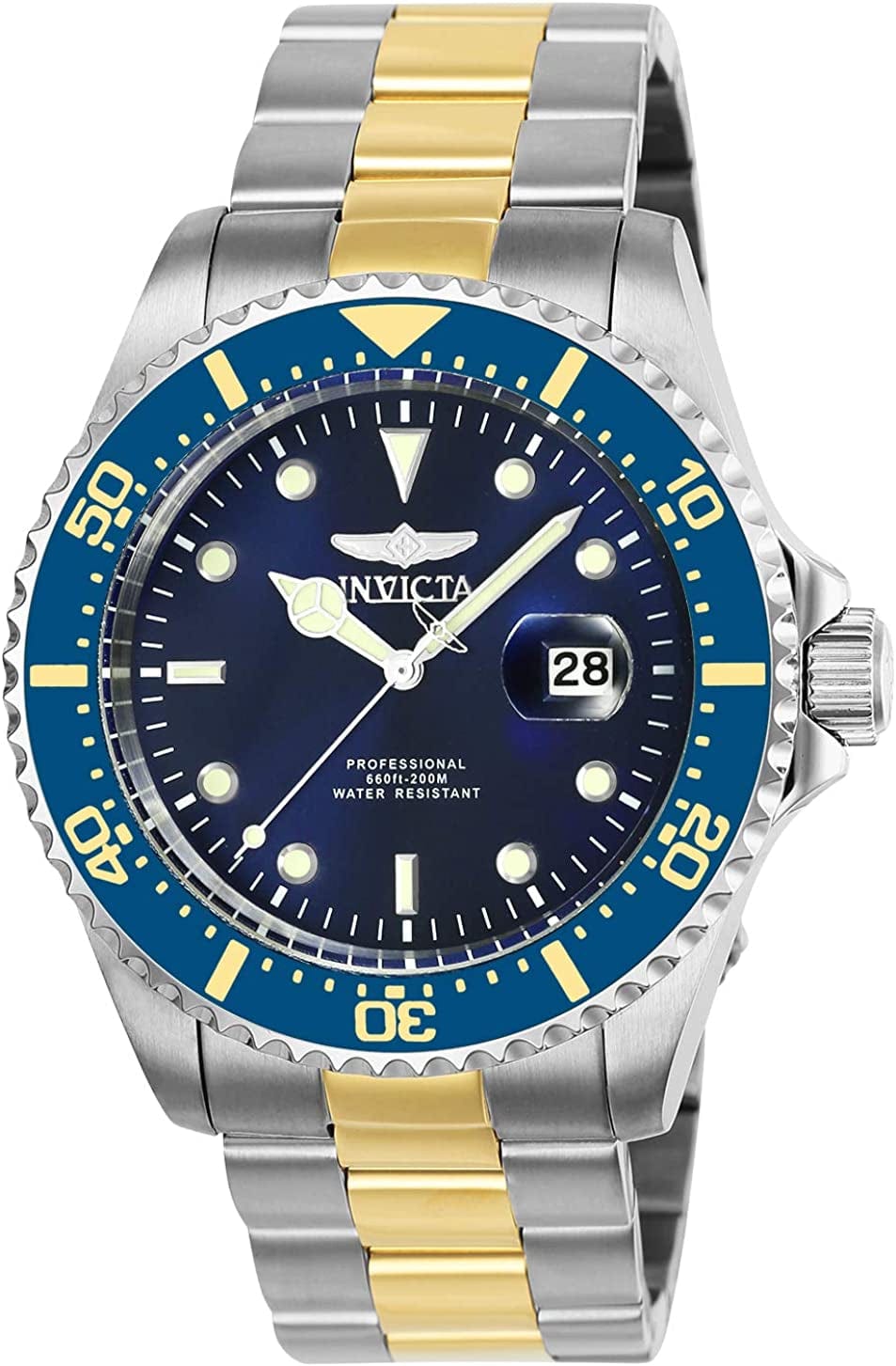 Men'S Pro Diver 43Mm Stainless Steel Quartz Watch, Silver/Red, Silver/Blue (Model: 22048, 25716) Stainless Steel
