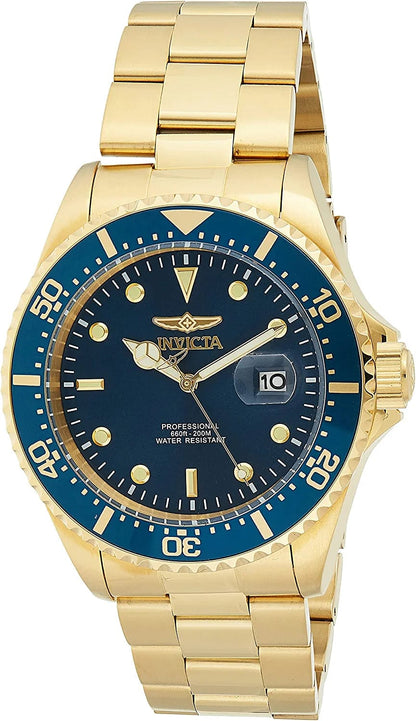 Men'S Pro Diver Quartz Diving Watch with Stainless-Steel Strap, Two Tone, 22 (Model: 23229 23388) Navy Blue