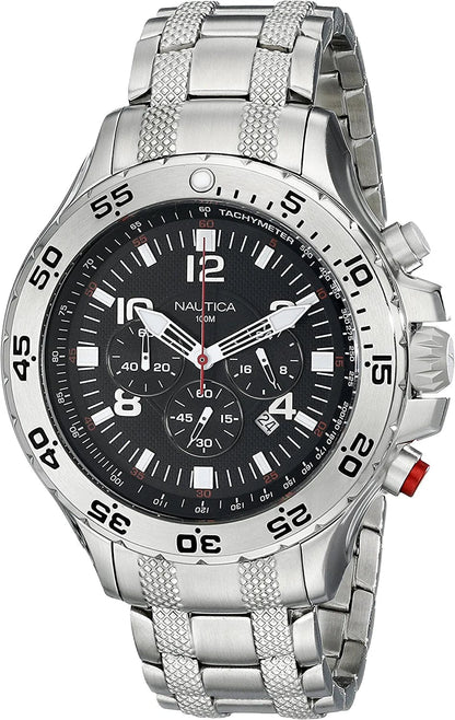 Men'S Quartz Resin Silicone Watch Silver/Black