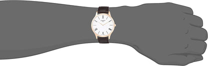 Mens Tradition 5.5 316L Stainless Steel Case Swiss Quartz Watch, Brown, Leather, 18 (T0634093601800)