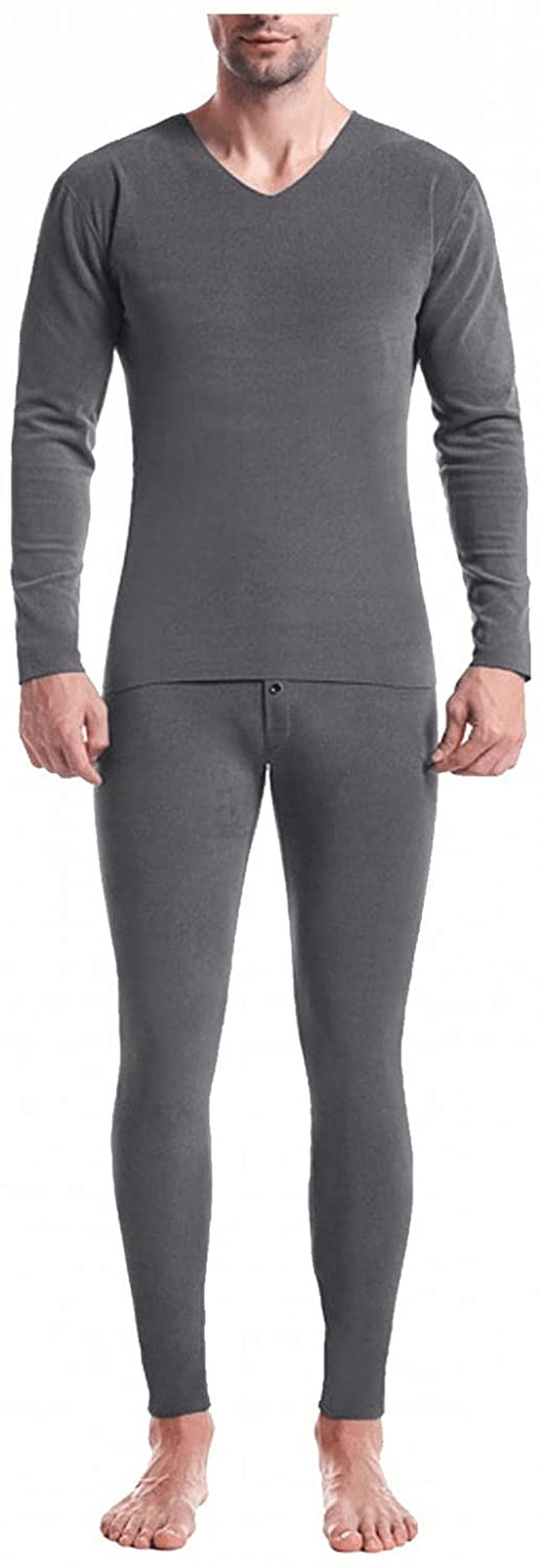 Merthy Thermal Underwear Set for Mens Winter Skiing Cycling Ultra Soft Base Layers Tight Long Johns Top and Bottom Set Apparel & Accessories > Clothing > Underwear & Socks > Shapewear Merthy Grey 3X-Large 
