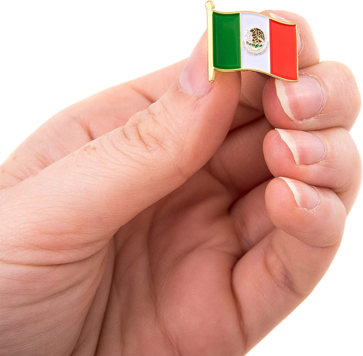 Mexico Country Flag Lapel Pin Enamel Made of Metal Souvenir Hat Men Women Patriotic Mexican (Waving Flag Lapel Pin)