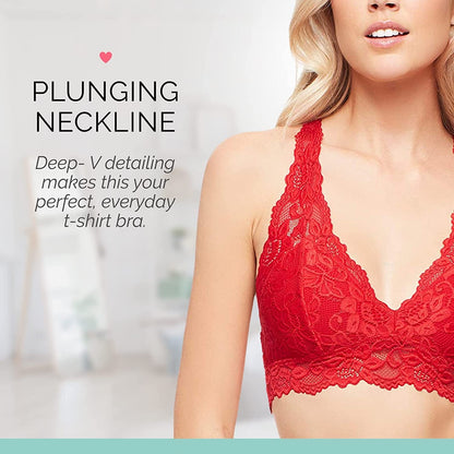 Mia Lace Bralette for Women, Unpadded and Unlined Wireless Bra, Perfect Racerback Everyday Lingerie