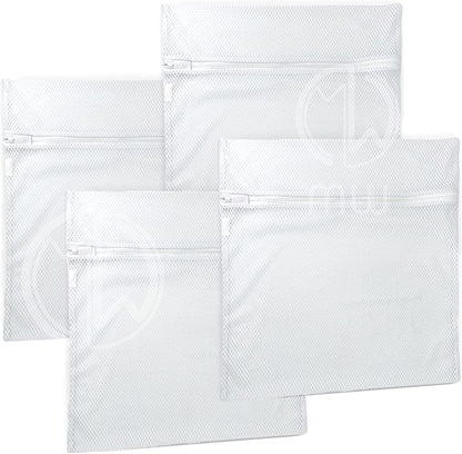 Mia Weaver Set of 4 Durable Mesh Laundry Bags with Premium Zipper (2 Large, 2 Bra Lingerie Wash Bags) Laundry, Blouse, Hosiery, Stocking, Underwear, Shoes, Bra, Lingerie, Travel Storage Bags XXL 4sets