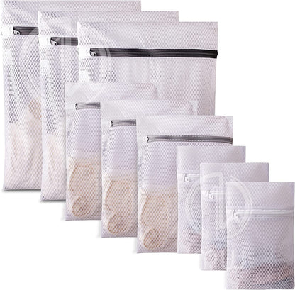 Mia Weaver Set of 4 Durable Mesh Laundry Bags with Premium Zipper (2 Large, 2 Bra Lingerie Wash Bags) Laundry, Blouse, Hosiery, Stocking, Underwear, Shoes, Bra, Lingerie, Travel Storage Bags (S+M+L) 3sets