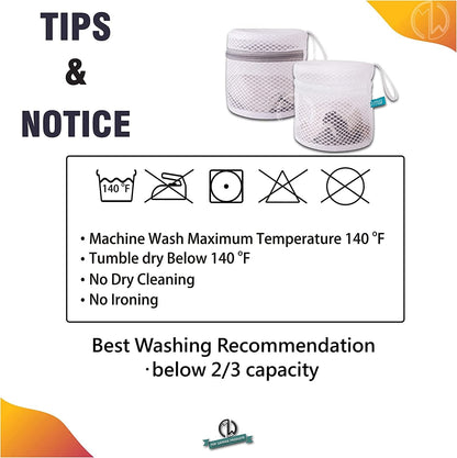 Mia Weaver Set of 4 Durable Mesh Laundry Bags with Premium Zipper (2 Large, 2 Bra Lingerie Wash Bags) Laundry, Blouse, Hosiery, Stocking, Underwear, Shoes, Bra, Lingerie, Travel Storage Bags