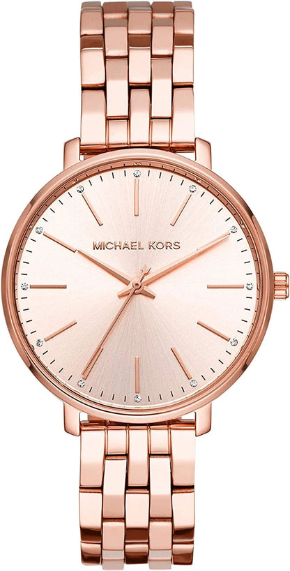 Michael Kors Pyper Three-Hand Stainless Steel Watch Rose Gold