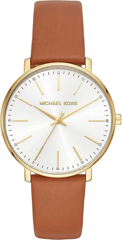 Michael Kors Pyper Three-Hand Stainless Steel Watch Brown/Gold/38mm