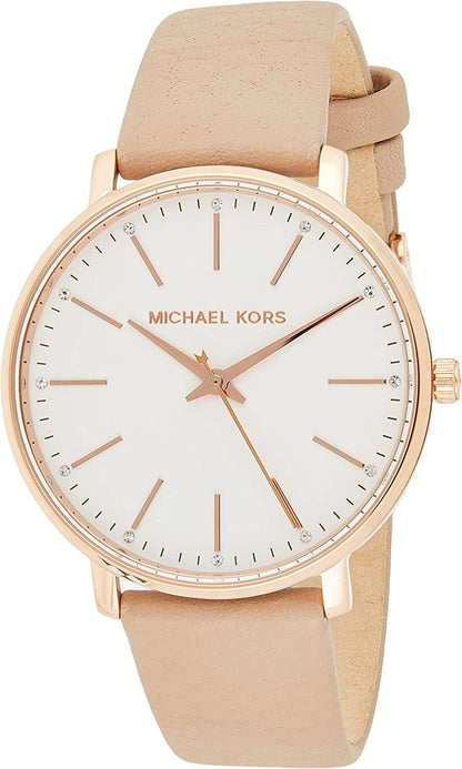 Michael Kors Pyper Three-Hand Stainless Steel Watch Light Brown