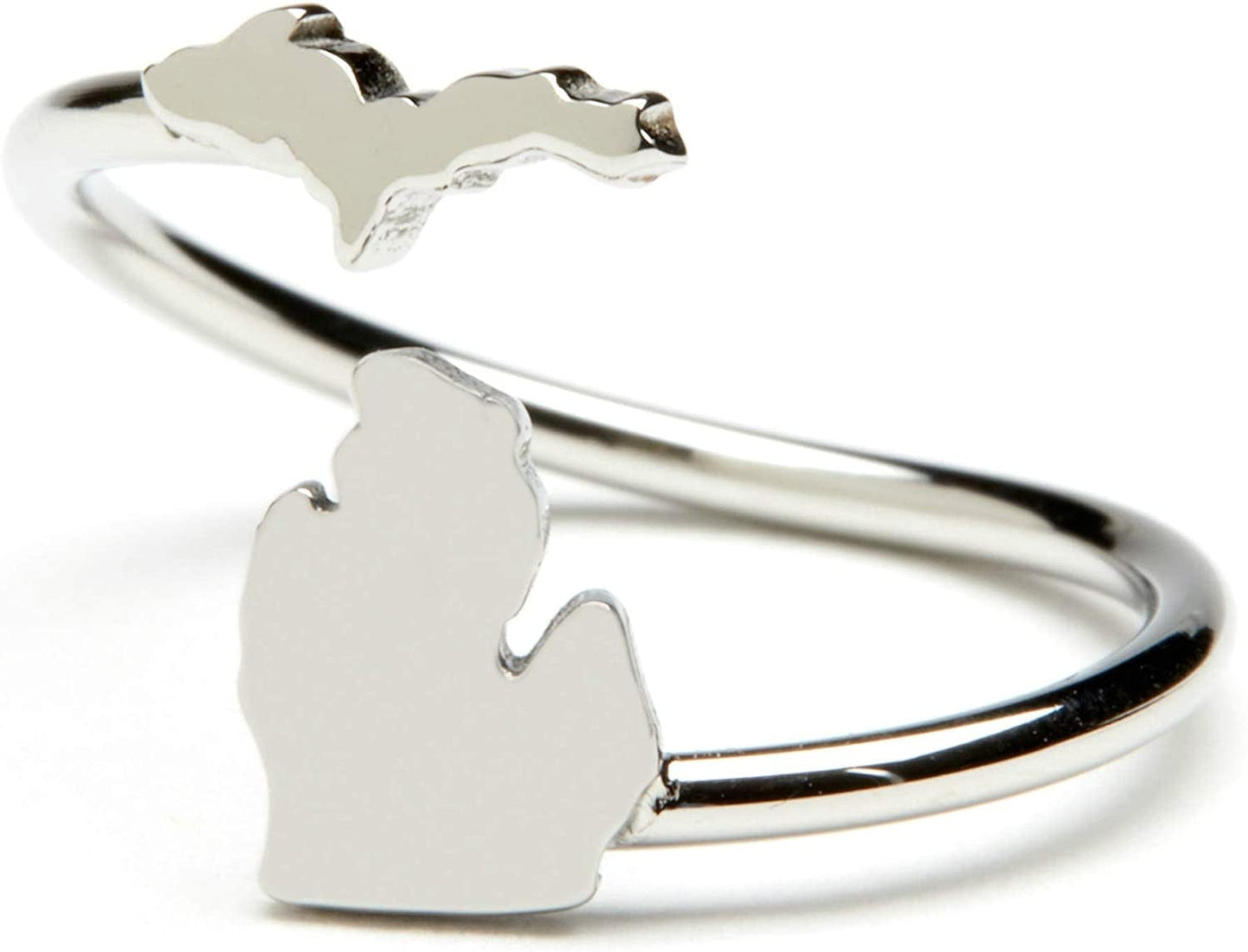 Michigan Ring | Stainless Steel Michigan Jewelry | Michigan Map Ring - Adjustable | Michigan Gift Michigan Map Ring-Stainless Steel