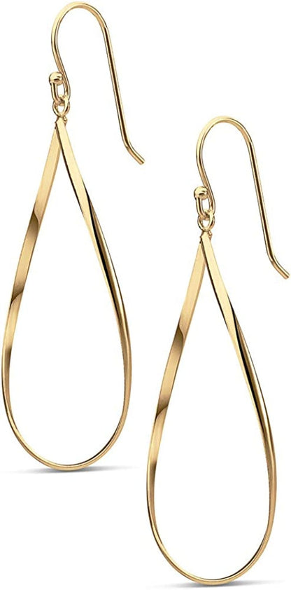 MILLA Teardrop Earrings - Designer Silver Statement Earrings or Gold Dangle Earrings for Women Trendy Upscale Dangly Earrings Teardrop / 14K Gold Plated