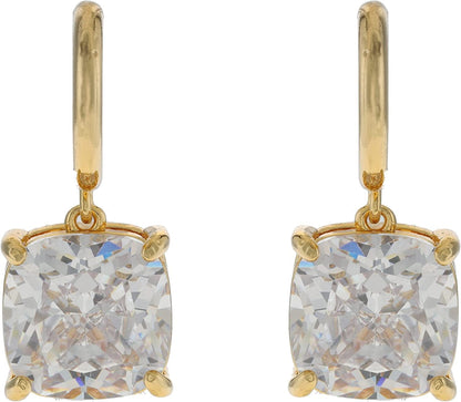 Mini Small Square Huggies Earrings Clear / One Size