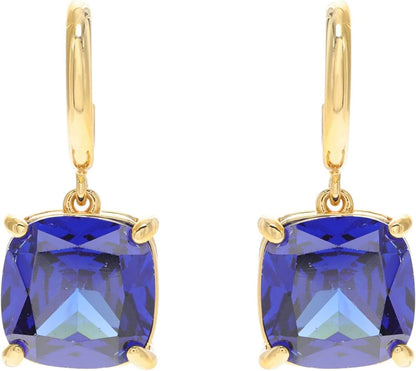Mini Small Square Huggies Earrings Sapphire / One Size