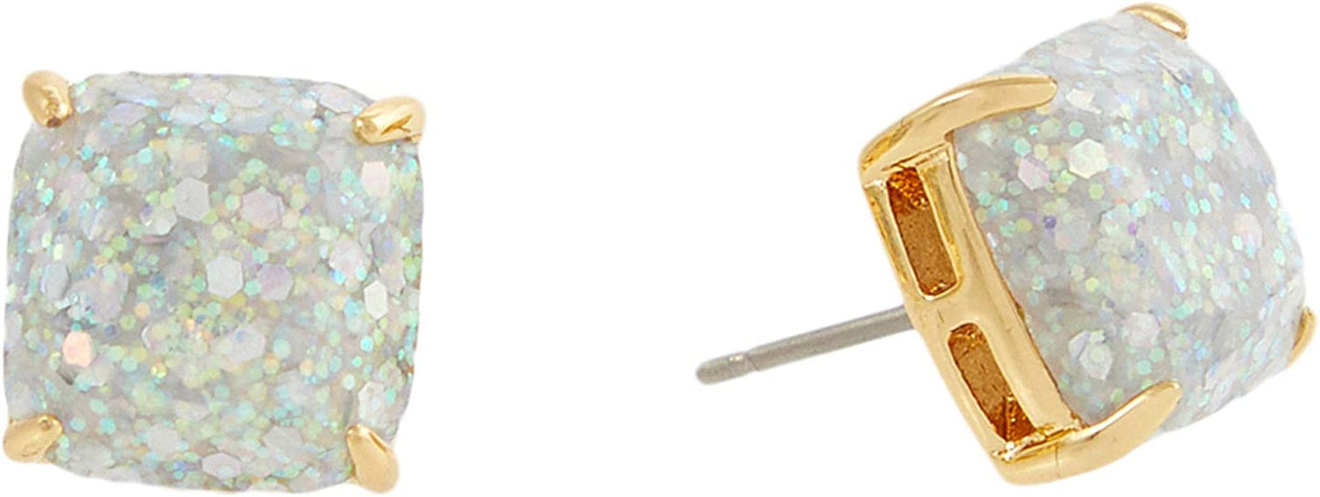 Mini Small Square Studs Earrings Opal / One Size